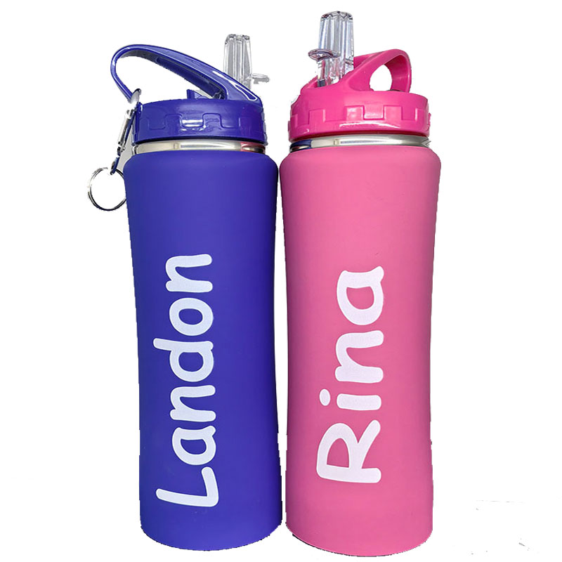 Training Cup Straw - Personalized Bottle with Picture Text Name,