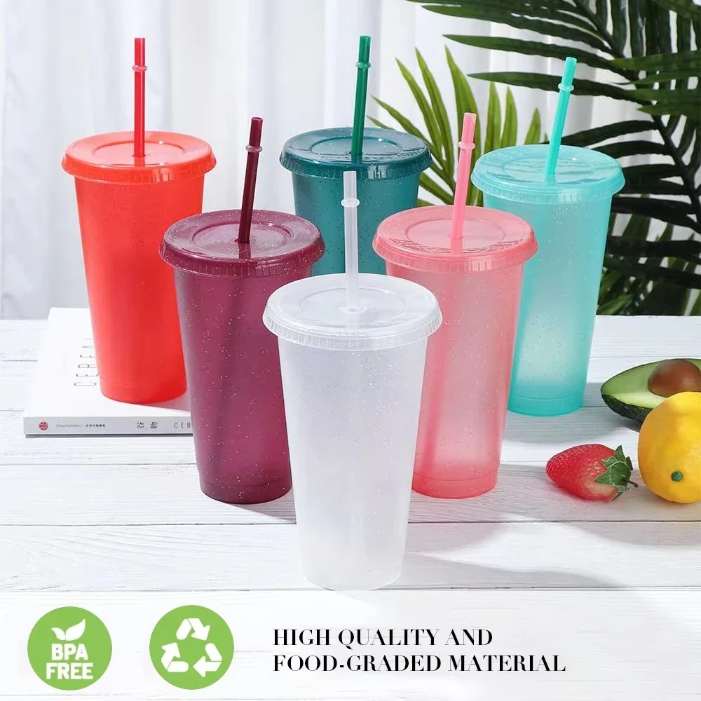 Training Cup Straw - Summer Party Glitter Cups Girl Cold