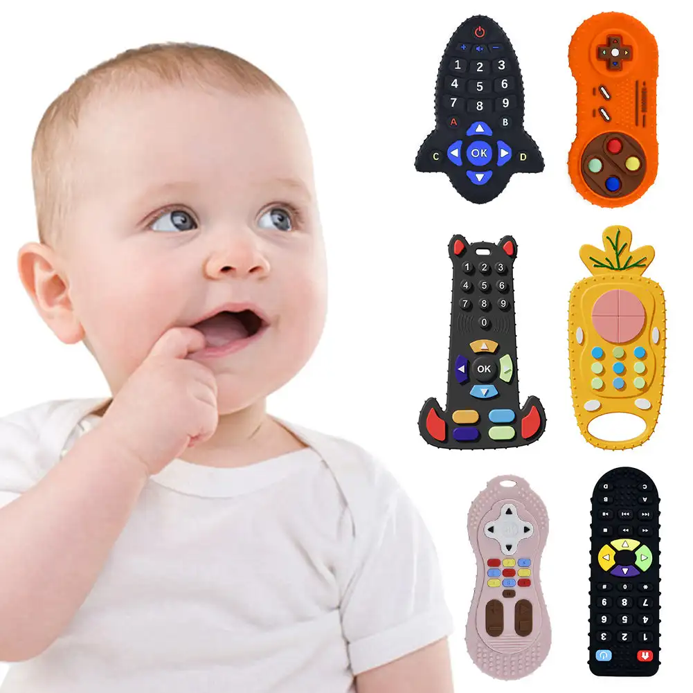 Baby Food Teether - Baby Silicone Teether Toys Remote Control