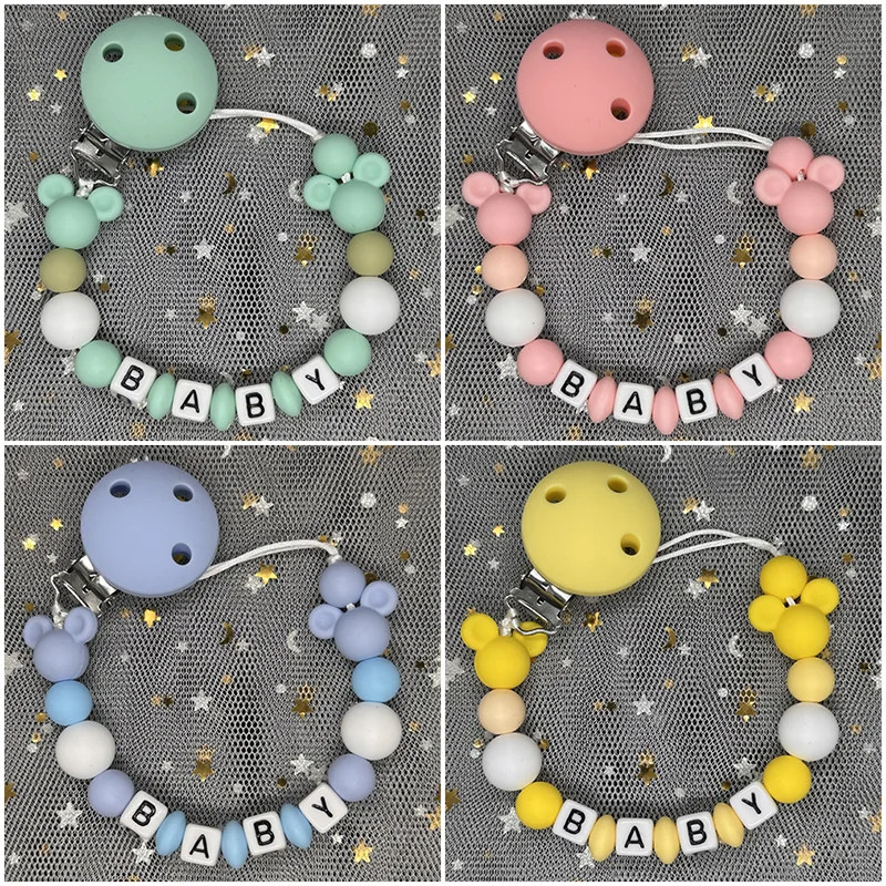 Baby Food Teether - Baby Pacifier Clip Personalised Name Dummy