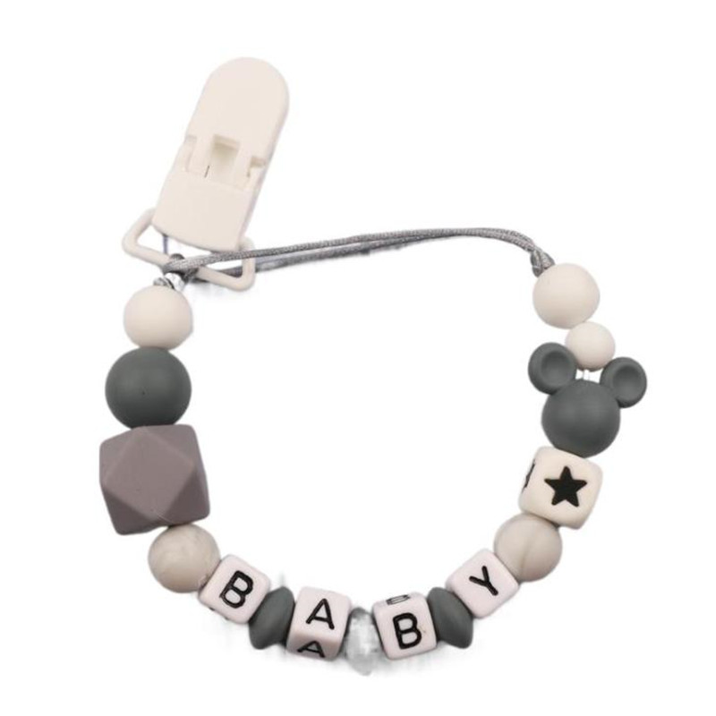 Baby Food Teether - Baby Personalized Name Silicone Pacifier Clip