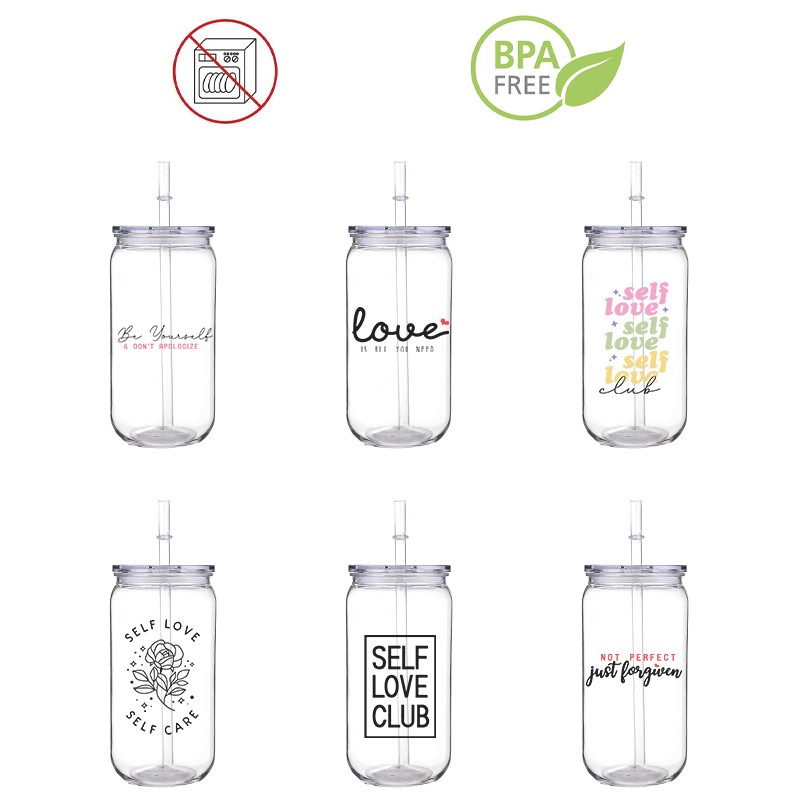 Training Cup Straw - Self Love Colorful Fashin Gril Printed
