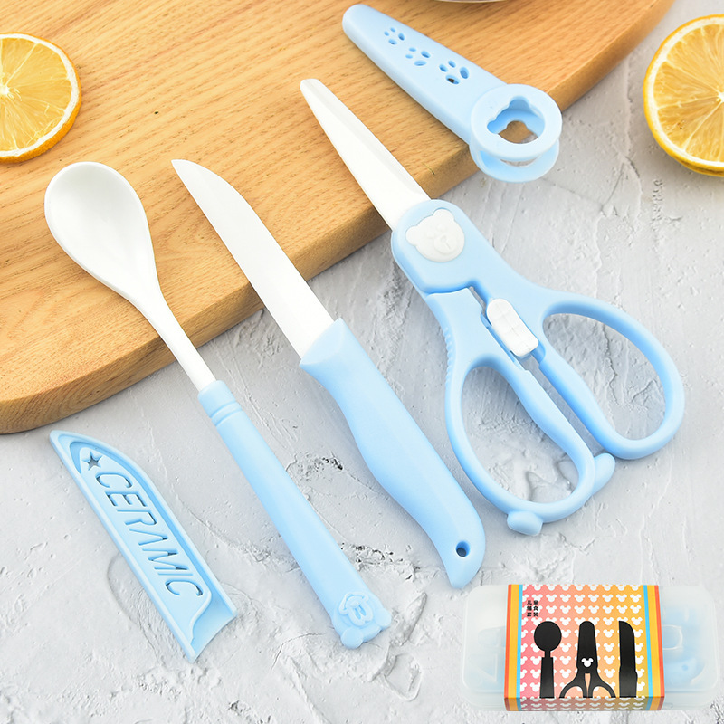 Baby Food Knife Set - Baby food three piece ceramic set,