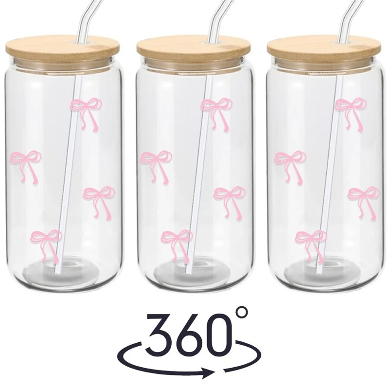 1pc Cute Bow Glass Cup 500ml T - đánh giá và giá Training Cup Straw