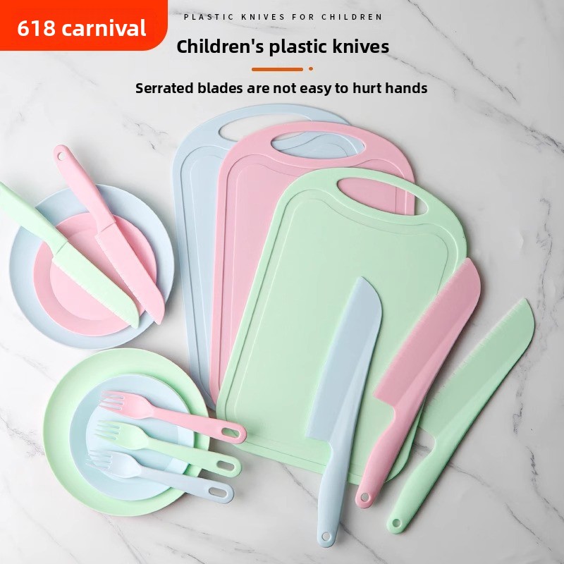 Non-slip plastic kitchen knife - đánh giá và giá Baby Food Knife Set