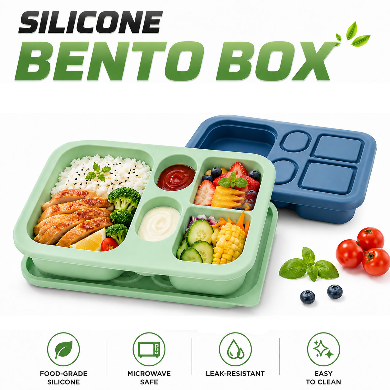 Portable Silicone Bento Lunch  - đánh giá và giá Baby Food Plan