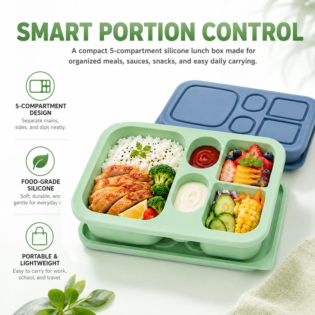 Portable Silicone Bento Lunch  - đánh giá và giá Baby Food Plan
