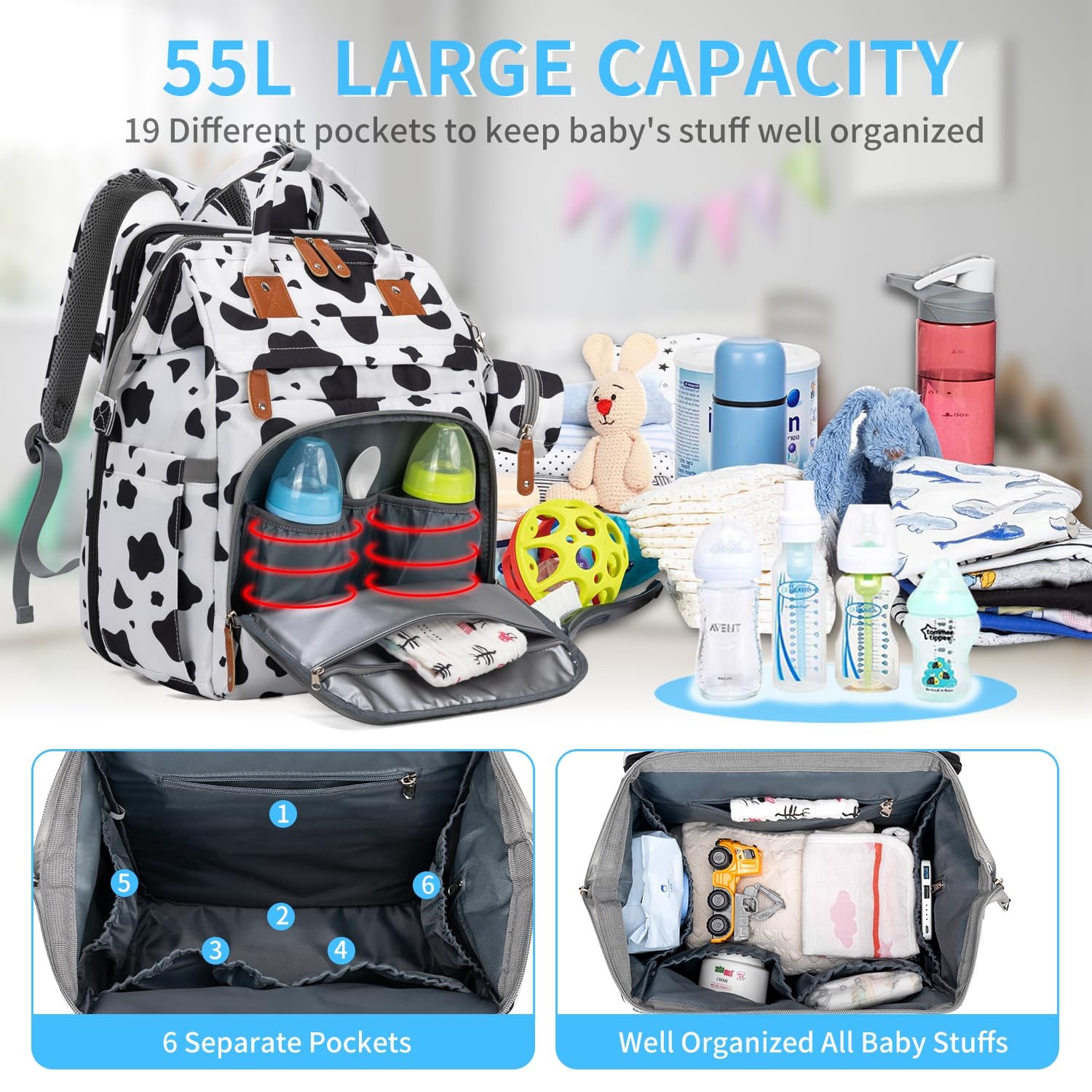 KABAQOO Diaper Bag Backpack wi - đánh giá và giá Baby Puree Pouch