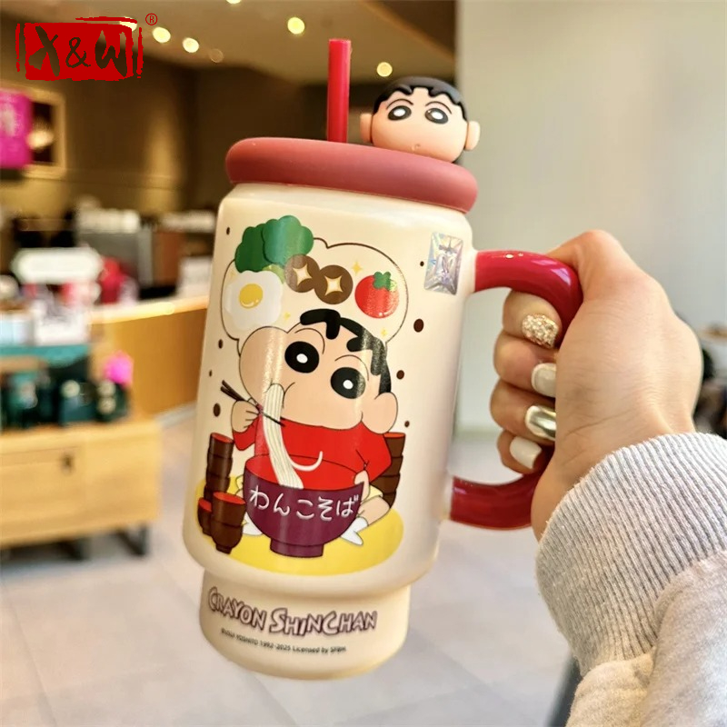 X&W Crayon Shin-Chan Ceramics  - đánh giá và giá Training Cup Straw